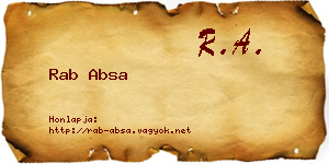Rab Absa névjegykártya